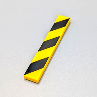 1x6 Barricade Tile - Yellow/Black