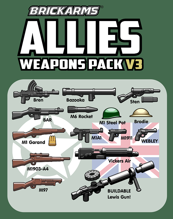 Allies Weapons Pack v3 (ZIPLOCK) bag of - 一級磚家 Tier One Bricks