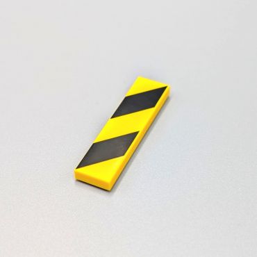 1x4 Barricade Tile - Yellow/Black
